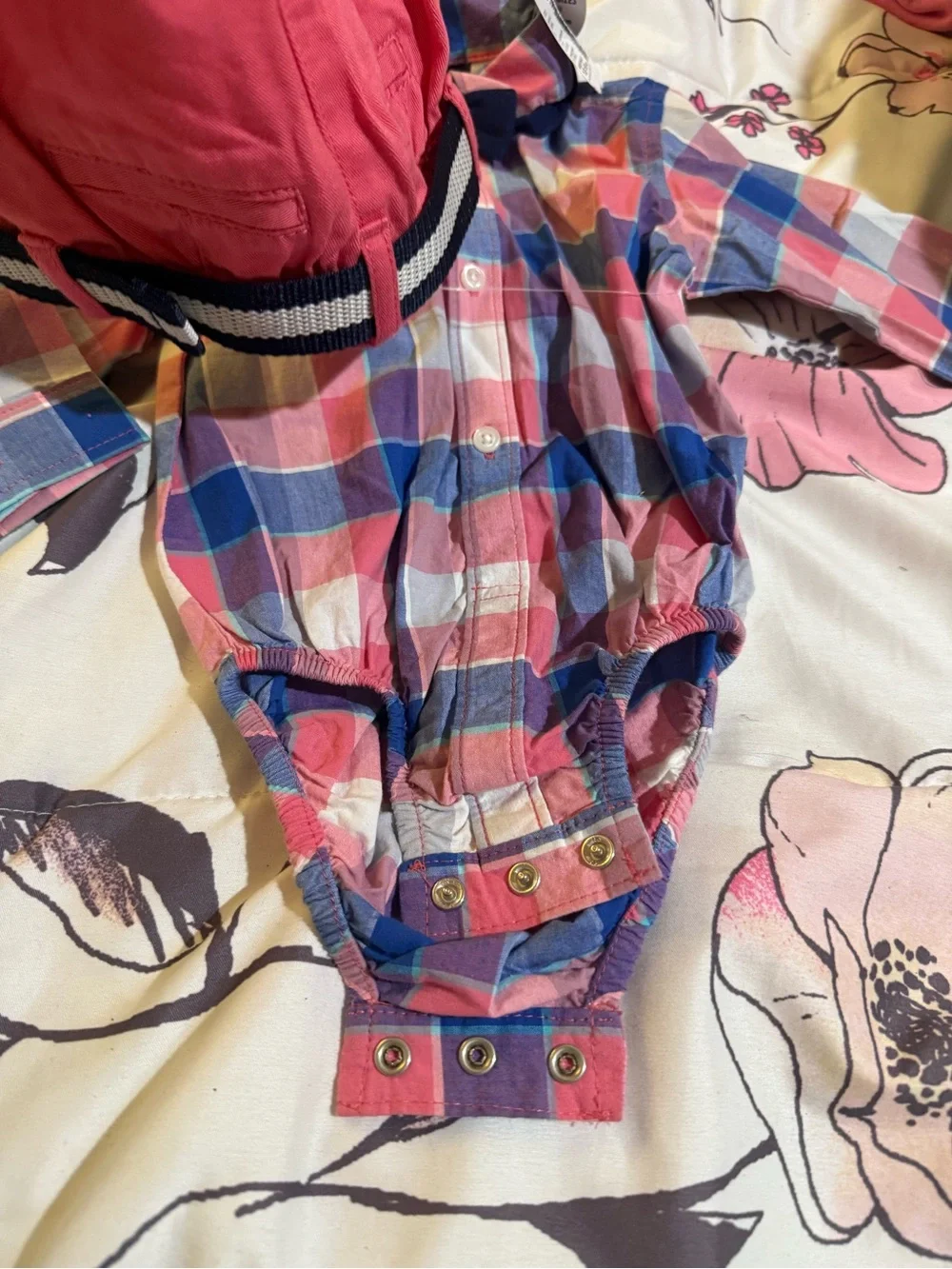 The Children's Place Coral Pink Chino Pants with Striped Navy Belt